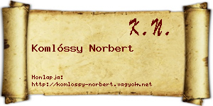 Komlóssy Norbert névjegykártya