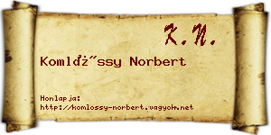 Komlóssy Norbert névjegykártya