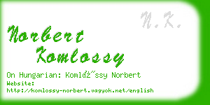 norbert komlossy business card